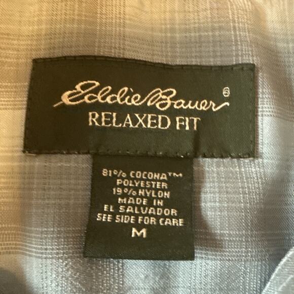 Eddie Bauer Relaxed Fit Men’s M Moisture Wicking Short Sleeve Plaid Shirt Hiking - Picture 6 of 13